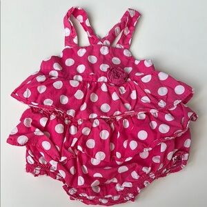 Pink and White Diaper Cover One Piece